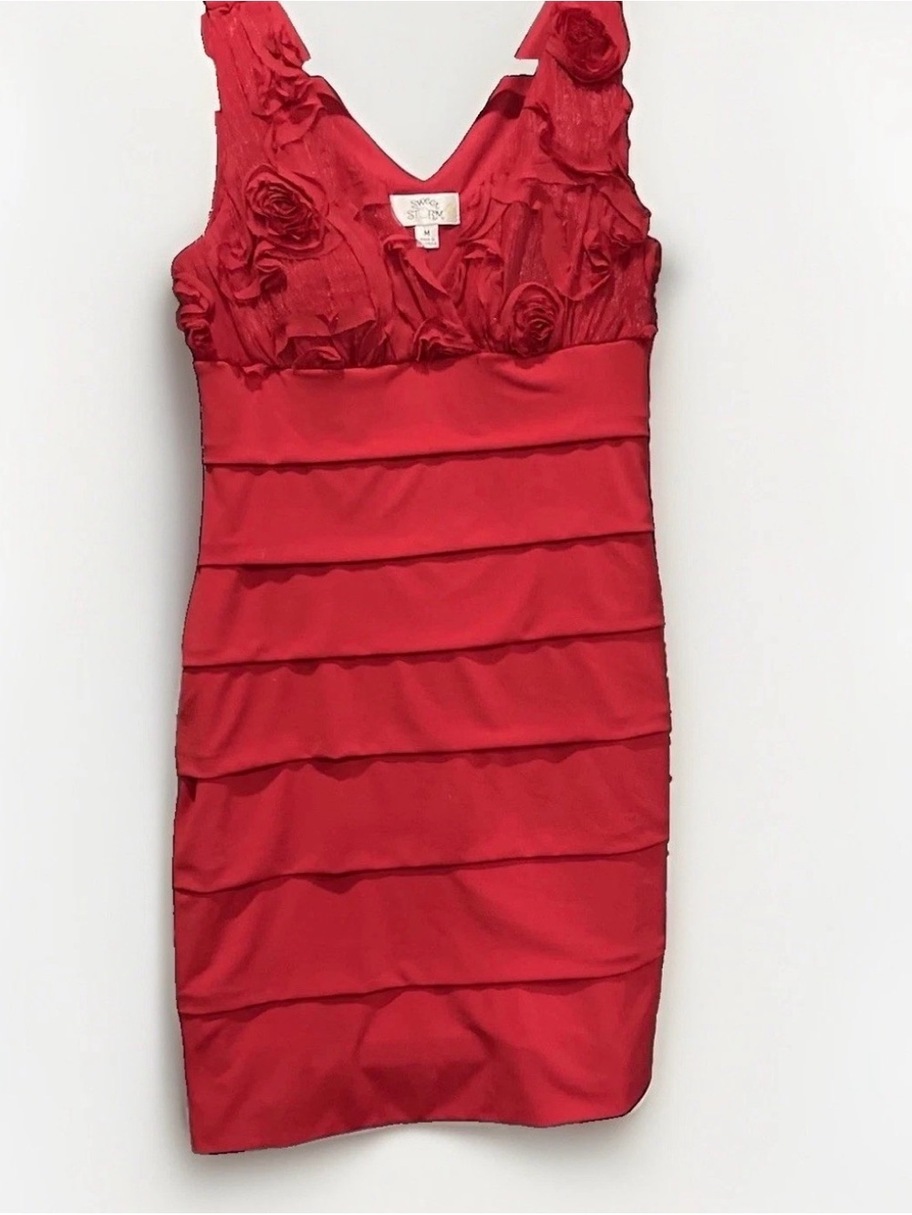 Sweet storm Studio Tiered Sleeveless Cocktail Dress Woman’s M V-neck Party